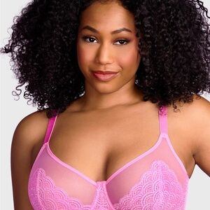 HSIA Mermaid Scales Pink Lace Bra
